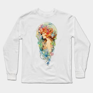 Art Nouveau Flower Fairy 01 Long Sleeve T-Shirt